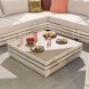 Nova Garden Furniture San Marino White Aluminium Corner Sofa Set With Coffee Table