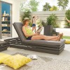 Nova Garden Furniture San Marino Grey Aluminium Sun Lounger And Side Table