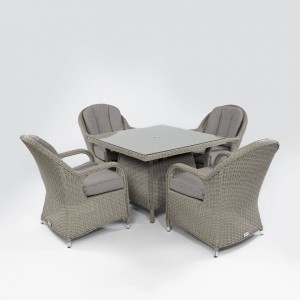 Nova Garden Furniture Leeanna White Wash Rattan 4 Seat Square Dining Set Nova Garden Furniture Leeanna White Wash Rattan 4 Seat Square Dining Set
