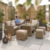 Nova Garden Furniture Ciara Willow Right Hand Corner Dining Set With Rising Table