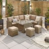 Nova Garden Furniture Ciara Willow Right Hand Corner Dining Set With Rising Table