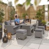 Nova Garden Furniture Ciara White Wash Right Hand Corner Dining Set With Rising Table