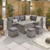 Nova Garden Furniture Ciara White Wash Right Hand Corner Dining Set With Rising Table