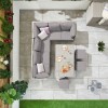 Nova Garden Furniture Ciara White Wash Rattan Right Hand Reclining Corner Dining Set with Rising Table