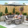 Nova Garden Furniture Ciara White Wash Rattan Right Hand Reclining Corner Dining Set with Rising Table