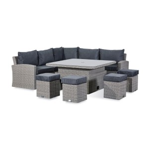 Nova Garden Furniture Ciara White Wash Rattan Deluxe Corner Dining Set with Parasol Hole Nova Garden Furniture Ciara White Wash Rattan Deluxe Corner Dining Set with Parasol Hole