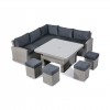 Nova Garden Furniture Ciara White Wash Rattan Deluxe Corner Dining Set with Parasol Hole
