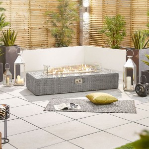 Nova Garden Furniture Luxor White Wash Rattan Rectangular Coffee Table with Firepit Nova Garden Furniture Luxor White Wash Rattan Rectangular Coffee Table with Firepit