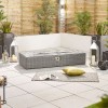 Nova Garden Furniture Luxor White Wash Rattan Rectangular Coffee Table with Firepit