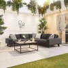 Nova Garden Furniture Tranquility Dark Grey Fabric Corner Sofa Set With Coffee Table