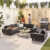 Nova Garden Furniture Tranquility Dark Grey Fabric Corner Sofa Set With Coffee Table and Lounge Chair