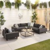 Nova Garden Furniture Tranquility Dark Grey Fabric Corner Sofa Set With Coffee Table and Lounge Chair