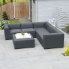 Nova Garden Furniture Toft Dark Grey Square Corner Sofa Set With Footstool