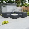 Nova Garden Furniture Toft Dark Grey Square Corner Sofa Set With Footstool