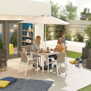 Nova Garden Furniture Roma White 4 Seat Square Dining Set Nova Garden Furniture Roma White 4 Seat Square Dining Set