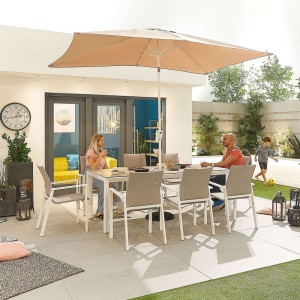 Nova Garden Furniture Roma White 8 Seat Rectangular Dining Set Nova Garden Furniture Roma White 8 Seat Rectangular Dining Set