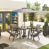 Nova Garden Furniture Venice 4 Seat Grey Square Dining Set