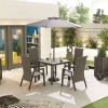 Nova Garden Furniture Venice 4 Seat Grey Square Dining Set