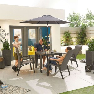 Nova Garden Furniture Venice 4 Seat Grey Square Dining Set Nova Garden Furniture Venice 4 Seat Grey Square Dining Set