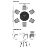 Nova Garden Furniture Venice 6 Seat Grey Round Dining Set