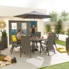 Nova Garden Furniture Venice 6 Seat Grey Round Dining Set