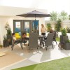 Nova Garden Furniture Venice 6 Seat Grey Oval Dining Set