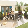 Nova Garden Furniture Venice 6 Seat Grey Oval Dining Set