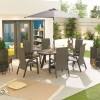Nova Garden Furniture Venice 6 Seat Grey Oval Dining Set