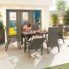 Nova Garden Furniture Venice 6 Seat Grey Rectangular Dining Set