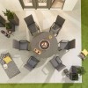 Nova Garden Furniture Venice 6 Seat Grey Round Dining Set With Firepit