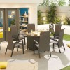 Nova Garden Furniture Venice 6 Seat Grey Oval Dining Set With Firepit