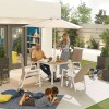 Nova Garden Furniture Venice 4 Seat White Square Dining Set