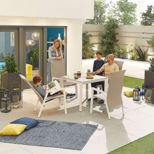 Nova Garden Furniture Venice 4 Seat White Square Dining Set Nova Garden Furniture Venice 4 Seat White Square Dining Set