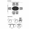 Nova Garden Furniture Venice 6 Seat White Oval Dining Set