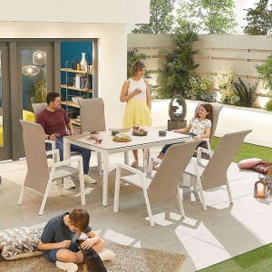 Nova Garden Furniture Venice 6 Seat White Rectangular Dining Set Nova Garden Furniture Venice 6 Seat White Rectangular Dining Set