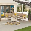 Nova Garden Furniture Vogue White Square Firepit Table