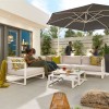 Nova Garden Furniture Alessandria White Frame Aluminium Corner Sofa Set