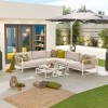 Nova Garden Furniture Alessandria White Frame Aluminium Corner Sofa Set