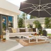 Nova Garden Furniture Alessandria White Frame Aluminium 3 Seat Sofa & Coffee Table