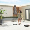 Nova Garden Furniture Antigua 2.4m Round Grey Aluminium Parasol