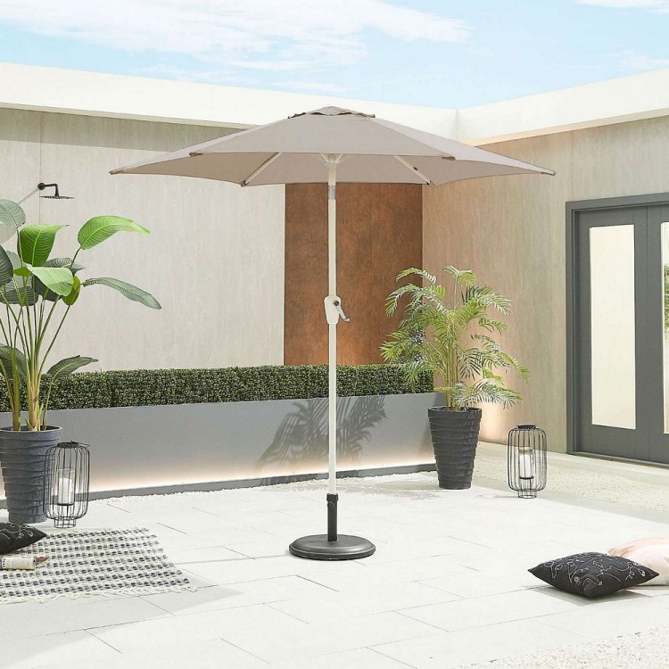 Nova Garden Furniture Antigua 2.4m Round Taupe Aluminium Parasol