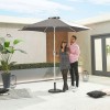 Nova Garden Furniture Antigua 2.7m Round Grey Aluminium Parasol