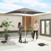 Nova Garden Furniture Antigua 3m x 2m Rectangular Grey Aluminium Parasol