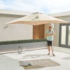 Nova Garden Furniture Apollo 2.5m Square Beige Cantilever Parasol