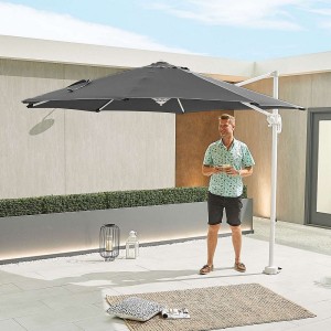 Nova Garden Furniture Apollo 3m Round Grey Cantilever Parasol Nova Garden Furniture Apollo 3m Round Grey Cantilever Parasol