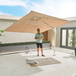 Nova Garden Furniture Genesis Beige 3m Square Cantilever Parasol