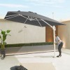 Nova Garden Furniture Frame Galaxy Grey 3m Square Led Cantilever Parasol