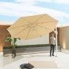 Nova Garden Furniture Frame Galaxy Beige 3.5m Round Led Cantilever Parasol