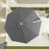 Nova Garden Furniture Frame Galaxy Grey 3.5m Round Led Cantilever Parasol