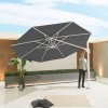 Nova Garden Furniture Frame Galaxy Grey 3.5m Round Led Cantilever Parasol